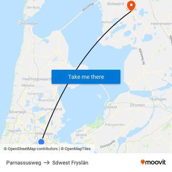 Parnassusweg to Sdwest Fryslân map