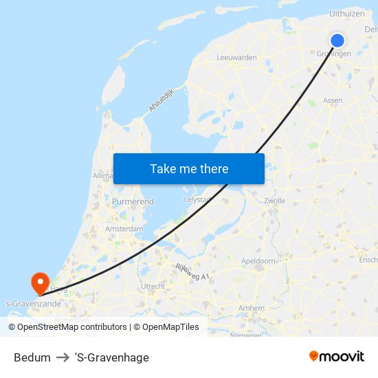 Bedum to 'S-Gravenhage map