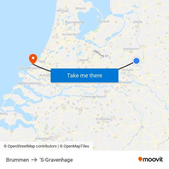 Brummen to 'S-Gravenhage map