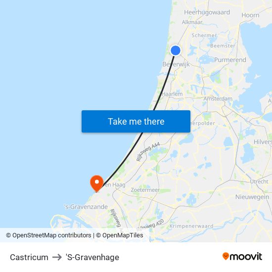 Castricum to 'S-Gravenhage map