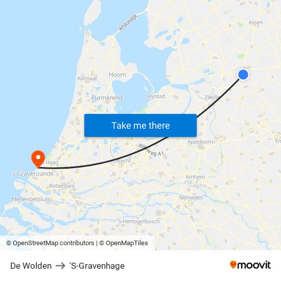 De Wolden to 'S-Gravenhage map