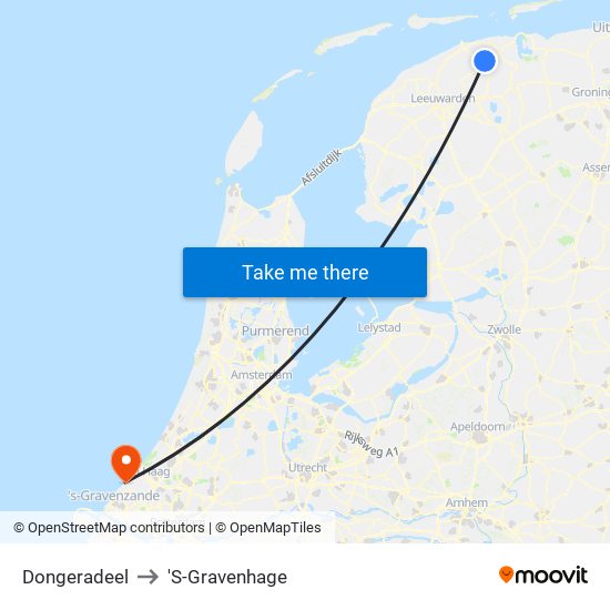 Dongeradeel to 'S-Gravenhage map