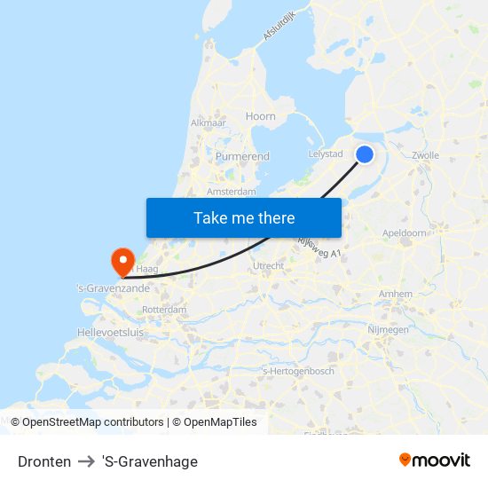 Dronten to 'S-Gravenhage map
