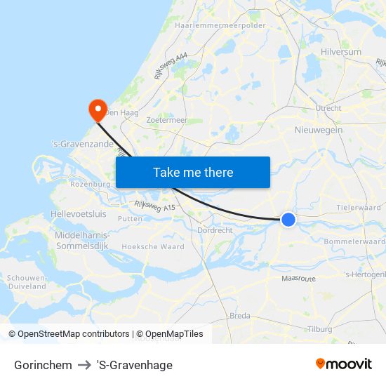 Gorinchem to 'S-Gravenhage map