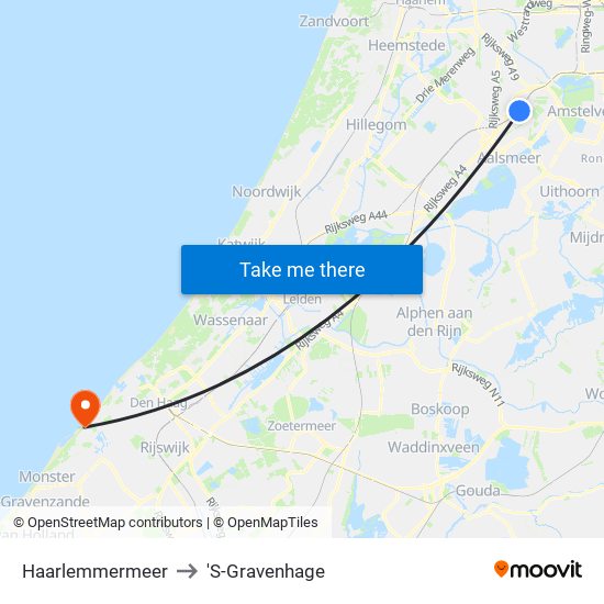 Haarlemmermeer to 'S-Gravenhage map