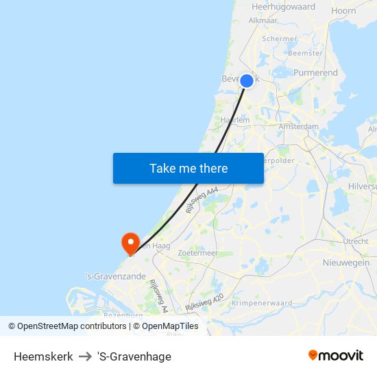 Heemskerk to 'S-Gravenhage map
