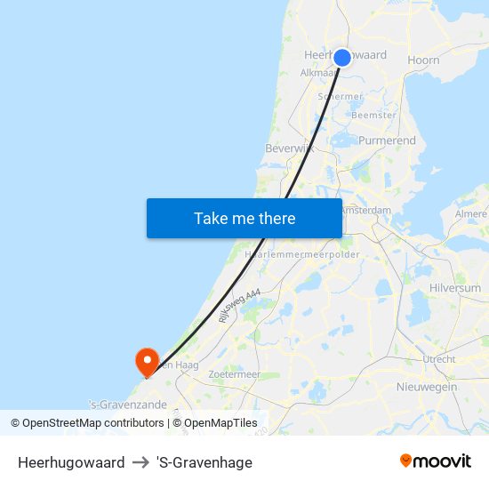 Heerhugowaard to 'S-Gravenhage map