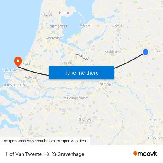 Hof Van Twente to 'S-Gravenhage map