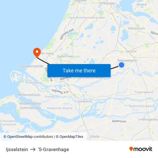 Ijsselstein to 'S-Gravenhage map