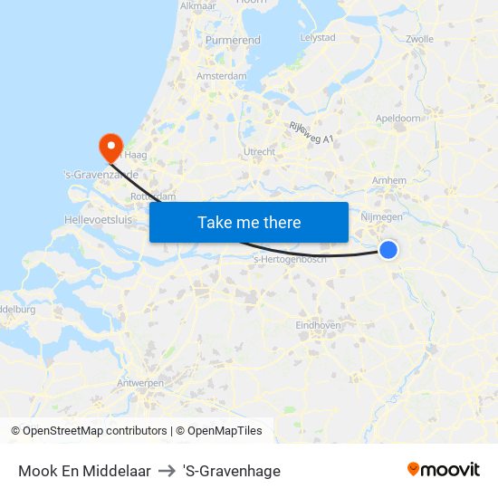 Mook En Middelaar to 'S-Gravenhage map