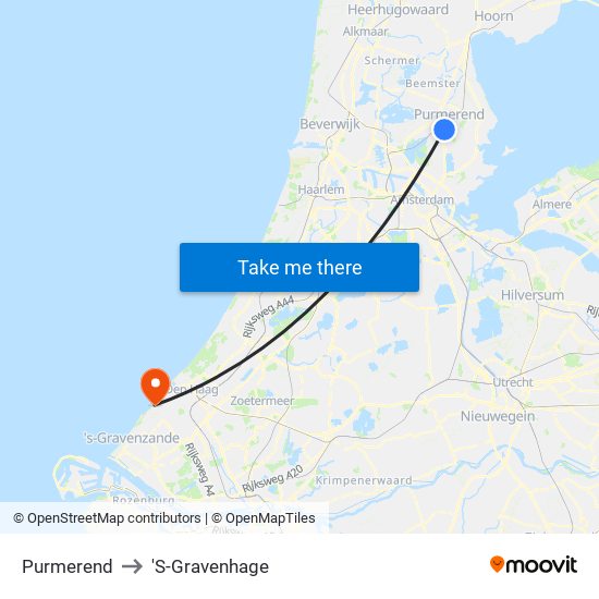 Purmerend to 'S-Gravenhage map