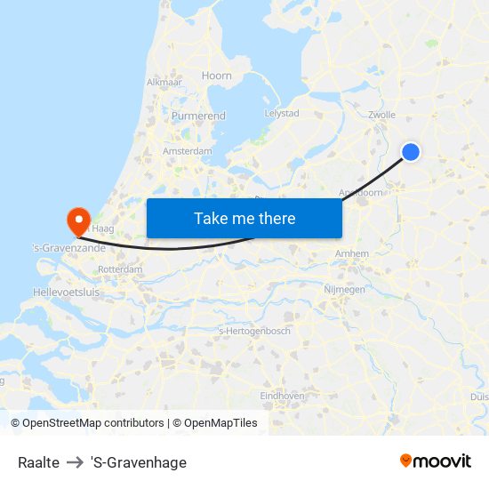 Raalte to 'S-Gravenhage map