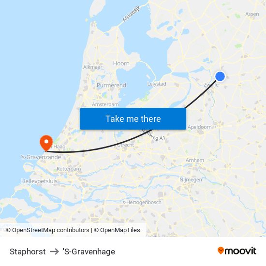 Staphorst to 'S-Gravenhage map