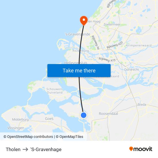 Tholen to 'S-Gravenhage map