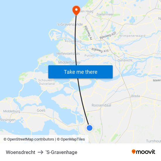 Woensdrecht to 'S-Gravenhage map