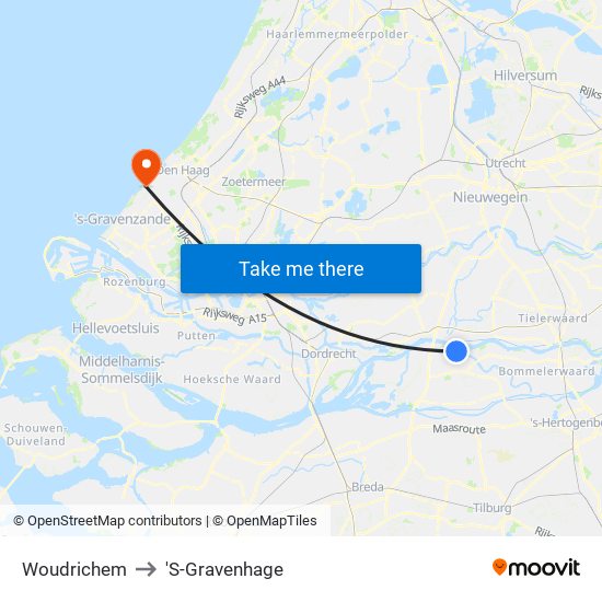 Woudrichem to 'S-Gravenhage map