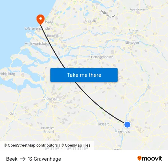 Beek to 'S-Gravenhage map