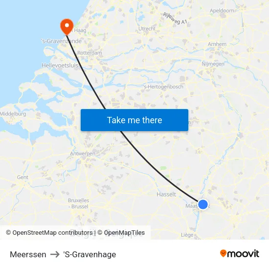 Meerssen to 'S-Gravenhage map