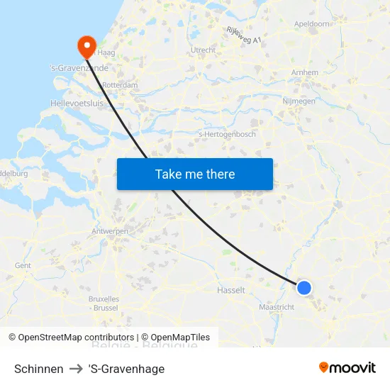 Schinnen to 'S-Gravenhage map