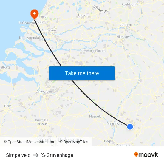 Simpelveld to 'S-Gravenhage map