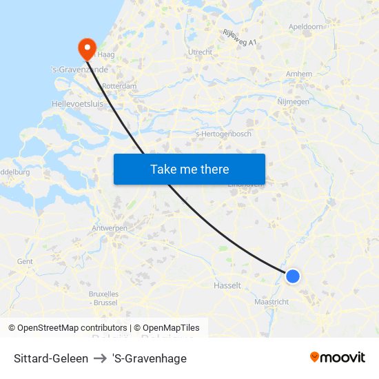 Sittard-Geleen to 'S-Gravenhage map