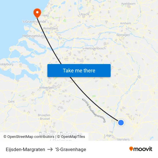 Eijsden-Margraten to 'S-Gravenhage map