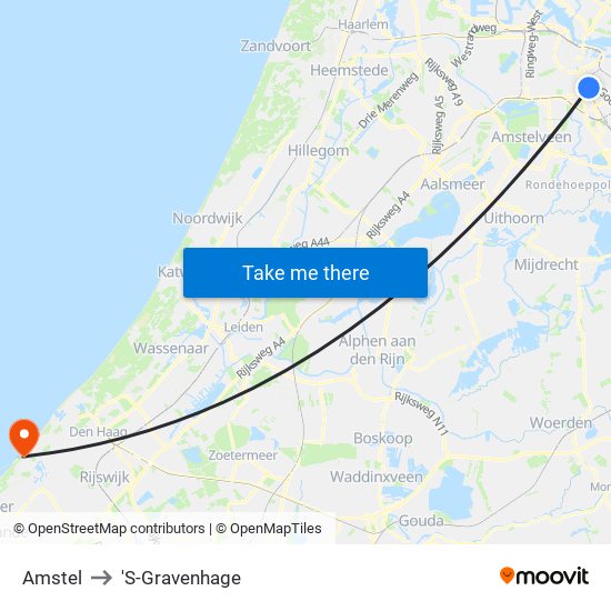 Amstel to 'S-Gravenhage map