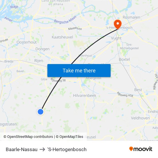 Baarle-Nassau to 'S-Hertogenbosch map