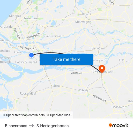 Binnenmaas to 'S-Hertogenbosch map