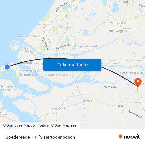 Goedereede to 'S-Hertogenbosch map