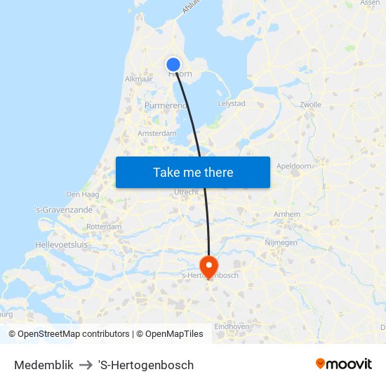 Medemblik to 'S-Hertogenbosch map