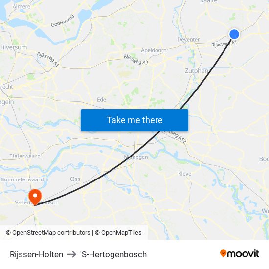 Rijssen-Holten to 'S-Hertogenbosch map