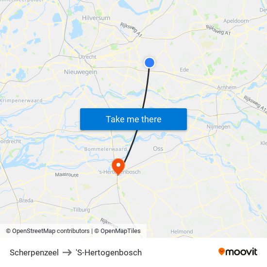 Scherpenzeel to 'S-Hertogenbosch map