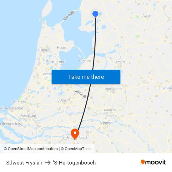 Sdwest Fryslân to 'S-Hertogenbosch map