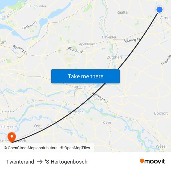 Twenterand to 'S-Hertogenbosch map