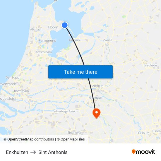 Enkhuizen to Sint Anthonis map