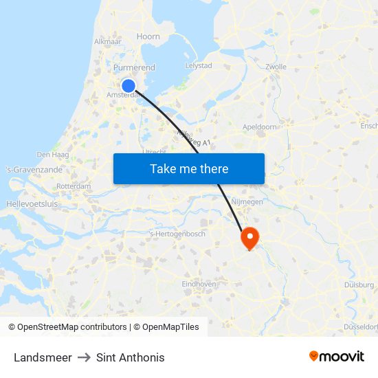 Landsmeer to Sint Anthonis map