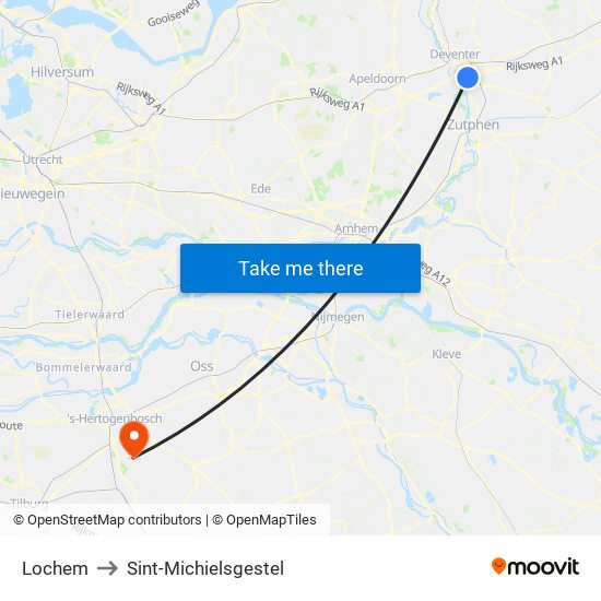 Lochem to Sint-Michielsgestel map