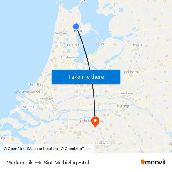 Medemblik to Sint-Michielsgestel map