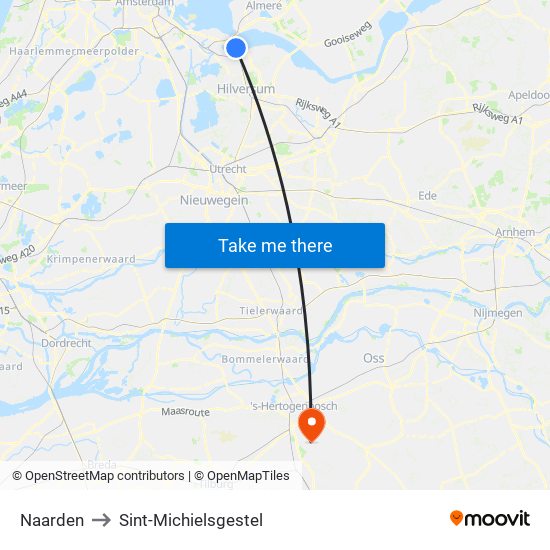 Naarden to Sint-Michielsgestel map