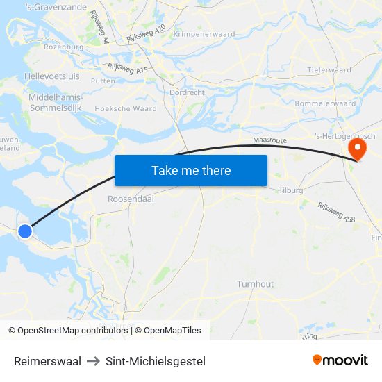 Reimerswaal to Sint-Michielsgestel map