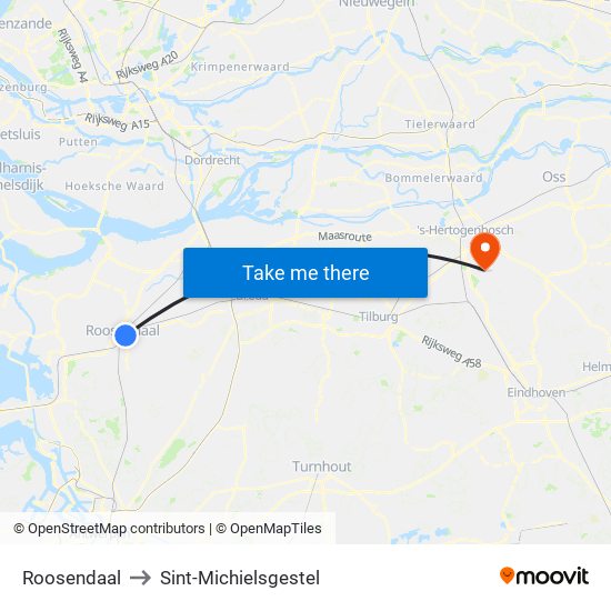 Roosendaal to Sint-Michielsgestel map