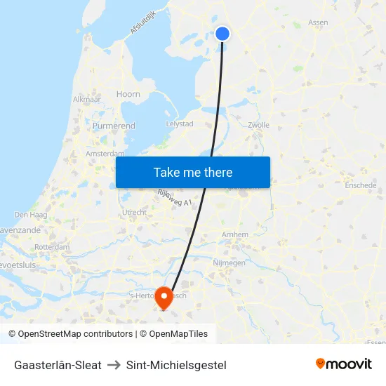 Gaasterlân-Sleat to Sint-Michielsgestel map