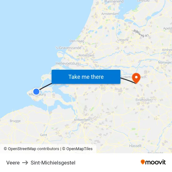 Veere to Sint-Michielsgestel map