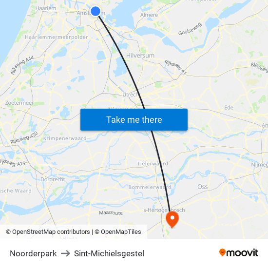 Noorderpark to Sint-Michielsgestel map