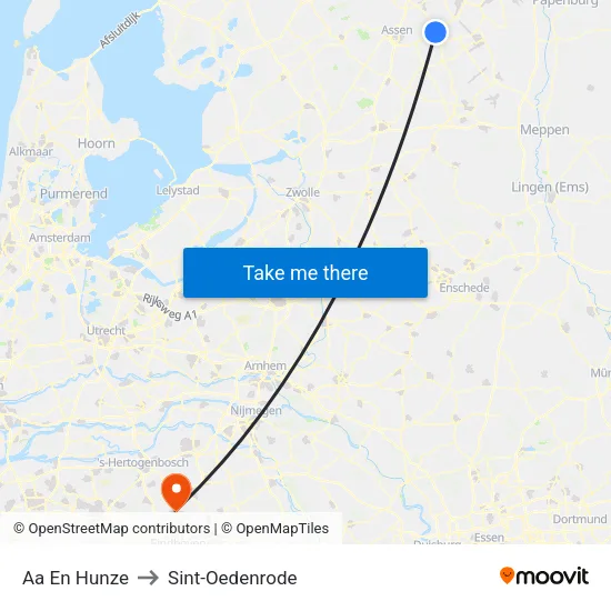 Aa En Hunze to Sint-Oedenrode map