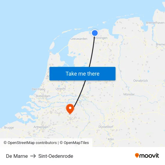 De Marne to Sint-Oedenrode map