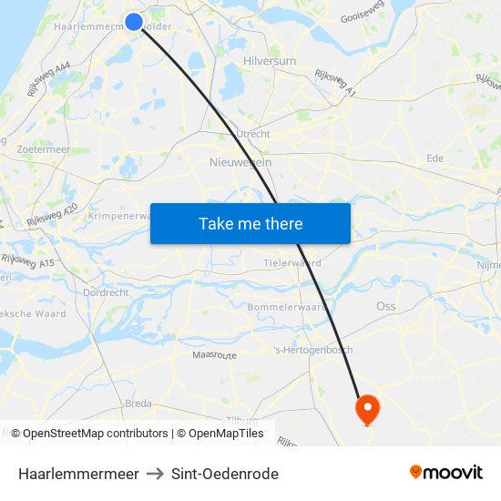 Haarlemmermeer to Sint-Oedenrode map