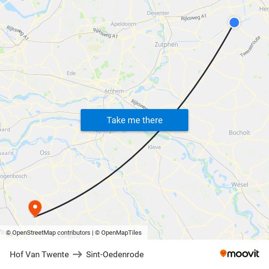 Hof Van Twente to Sint-Oedenrode map