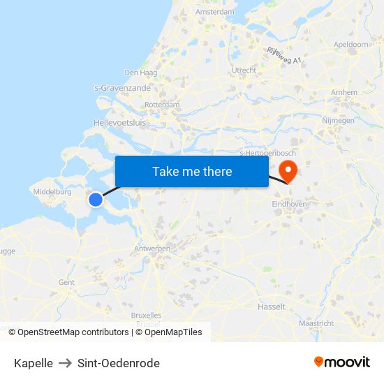 Kapelle to Sint-Oedenrode map